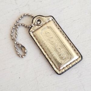 Coach hang tag Silver Leather